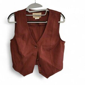 70's Vintage Bronson Of California Vest Women’s Burnt Orange Red Dark Academia